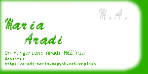 maria aradi business card